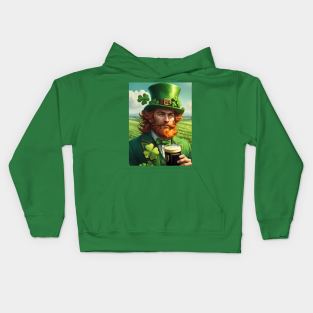 Folk Art Leprechaun Kids Hoodie